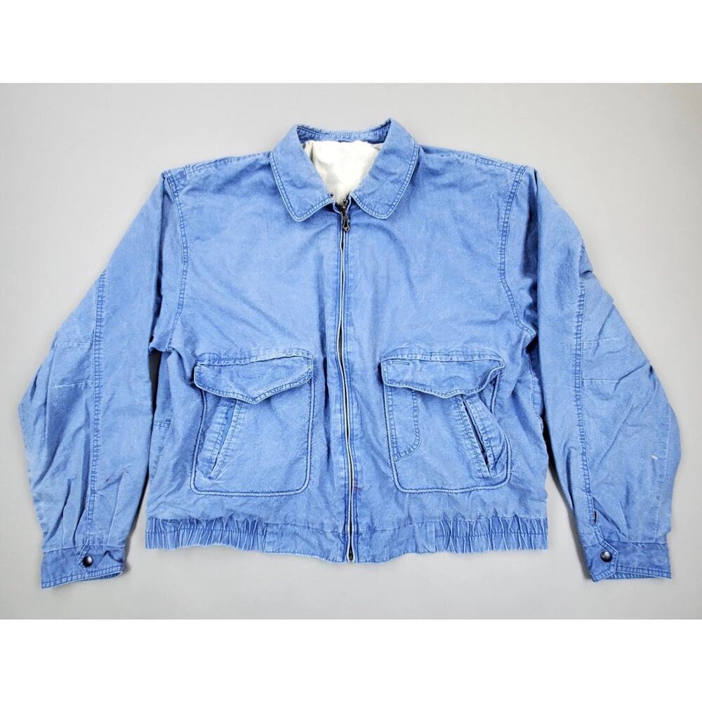 Vtg 80s Santa Fe Express Jacket Small Denim Inside Graphic Train Members Only